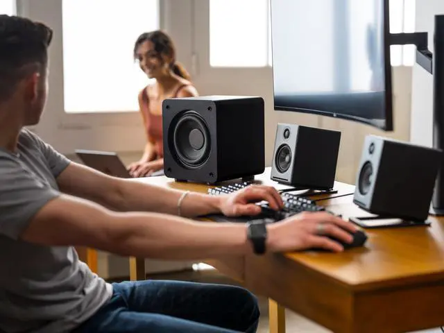 Alt view image 5 of 6 - S6 Mini Subwoofer Compact 210W Powered Bass Speaker | for Music, Movies, Gaming & Home Office Setups - Black
