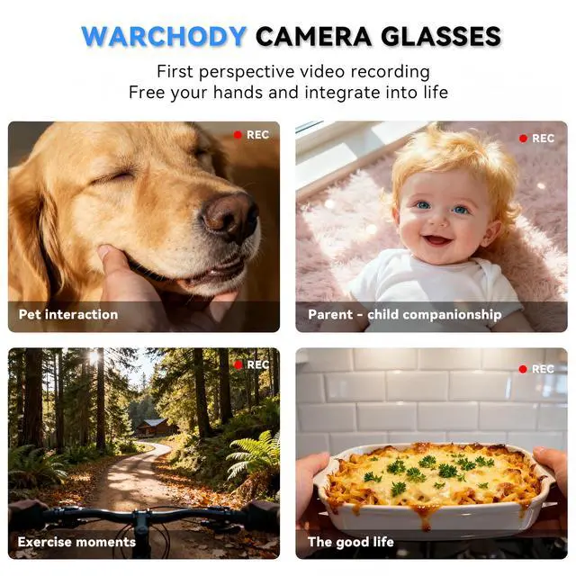 Alt view image 3 of 7 - AI Smart Glasses with Camera, 8MP HD Camera Glasses for Men,Women, AI Recording Glasses with Voice Assistant,Open-Ear Audio,Real-Time Translation,Video Recording Sunglasses for Life & Work (Black)