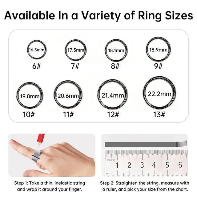 Alt view image 2 of 6 - Smart Ring for Women & Men, Fitness Tracker Ring with Heart Rate Monitor, HRV, Sleep Tracking, No Subscription Fee, 10ATM Waterproof Activity Ring for Android & iPhone (Lavender Pink, 6)