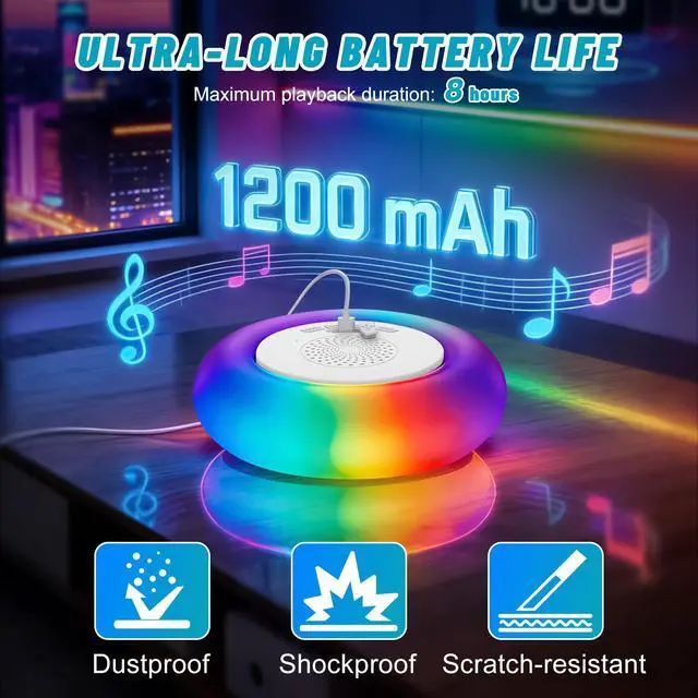 Alt view image 6 of 7 - 2 Pack Floating Pool Lights with Bluetooth Pool Speaker | 2-in-1 RGB Pool Lights, IP68 Waterproof, 360° Hi-Fi Sound for Pool, Hot Tub and Outdoor Parties