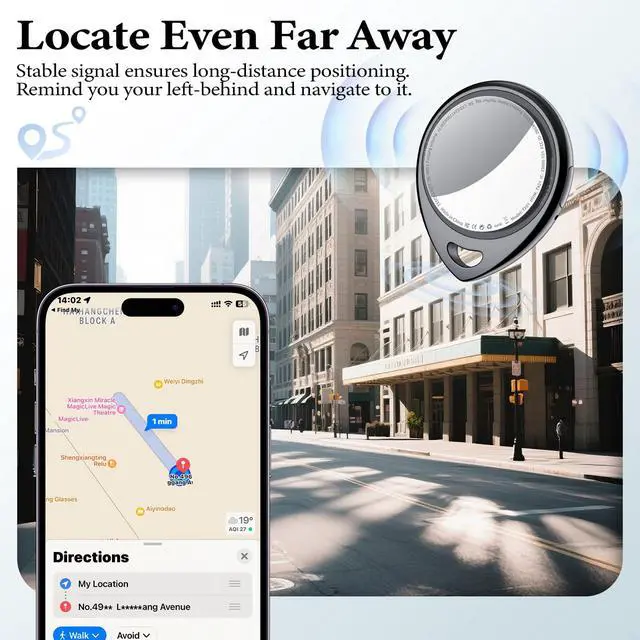 Alt view image 4 of 7 - Air Tracker Tags-4 Pack Work with Apple Find My (iOS Only) 100dB Sound | 5.3 Smart Bluetooth Tracker, Smart Tag with Keychain/Lanyard, Item Finder for Luggage/Key/Suitcase, Replaceable Battery Black