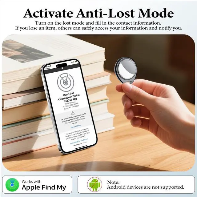 Alt view image 5 of 7 - Air Tracker Tags-4 Pack Work with Apple Find My (iOS Only) 100dB Sound | 5.3 Smart Bluetooth Tracker, Smart Tag with Keychain/Lanyard, Item Finder for Luggage/Key/Suitcase, Replaceable Battery Black