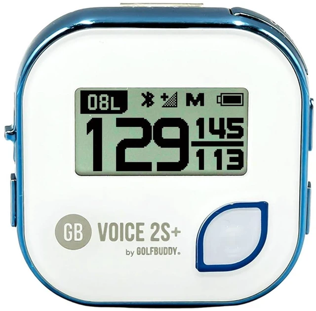 Main image of GOLFBUDDY Voice 2S+ Talking GPS Rangefinder, Clip on Hat Golf Navigation, Slope Mode on/Off, 18 Hours Battery Life, Shot Distance Measurement, Preloaded with 40,000 Courses Worldwide (Blue)
