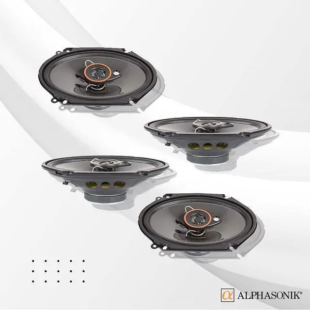 Alt view image 2 of 5 - AS268P Loudspeakers 2 Pairs of 6X8 350W Max 3-Way Speakers 4 Ohms Premium Quality Audio Door Speakers for Car or Truck Stereo Sound System