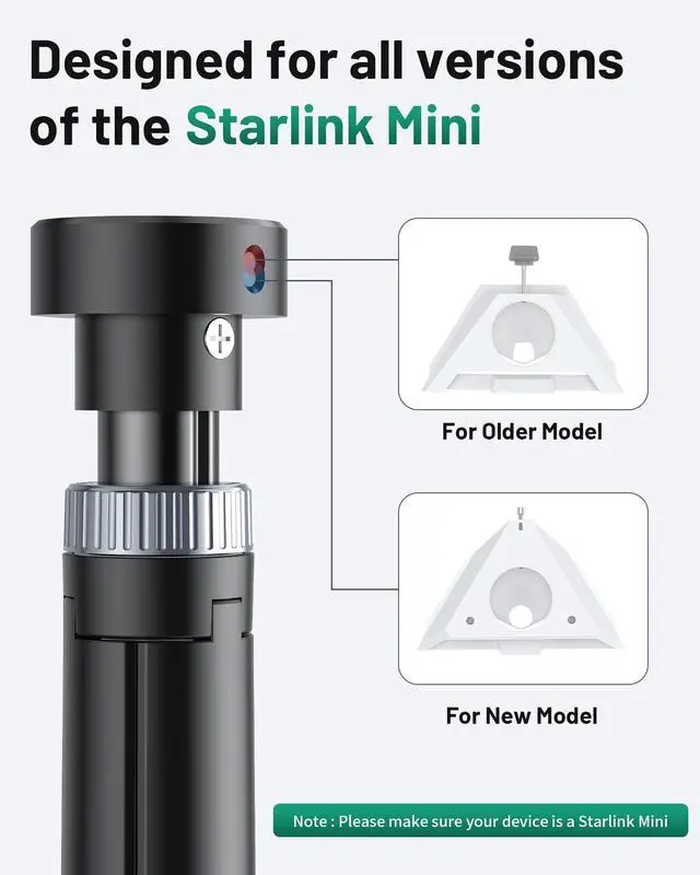 Alt view image 2 of 7 - Starlink Mini Tripod Stand Mount for All Starlink Mini Models | Portable Starlink Mini Tripod Stand Mount with Aluminum Tripod Adapter for RV, Camping, Outdoor Setups
