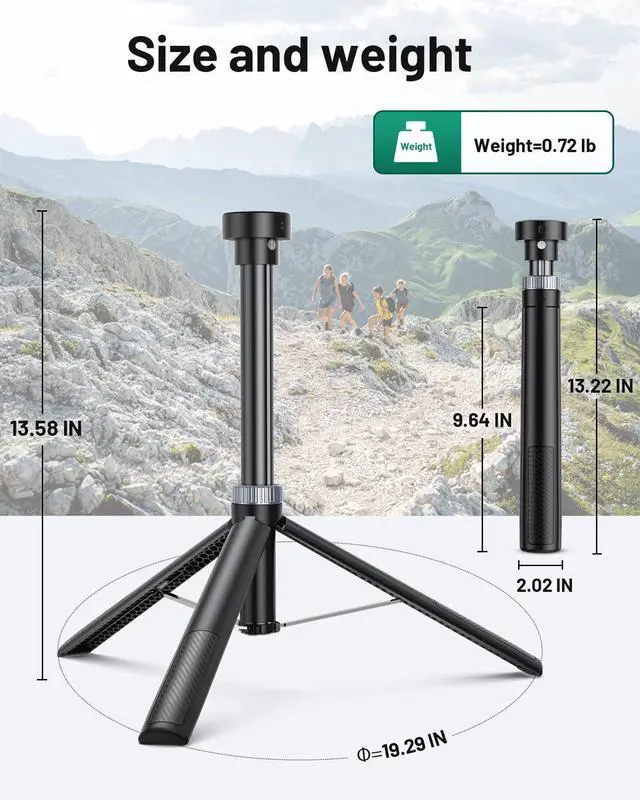 Alt view image 6 of 7 - Starlink Mini Tripod Stand Mount for All Starlink Mini Models | Portable Starlink Mini Tripod Stand Mount with Aluminum Tripod Adapter for RV, Camping, Outdoor Setups