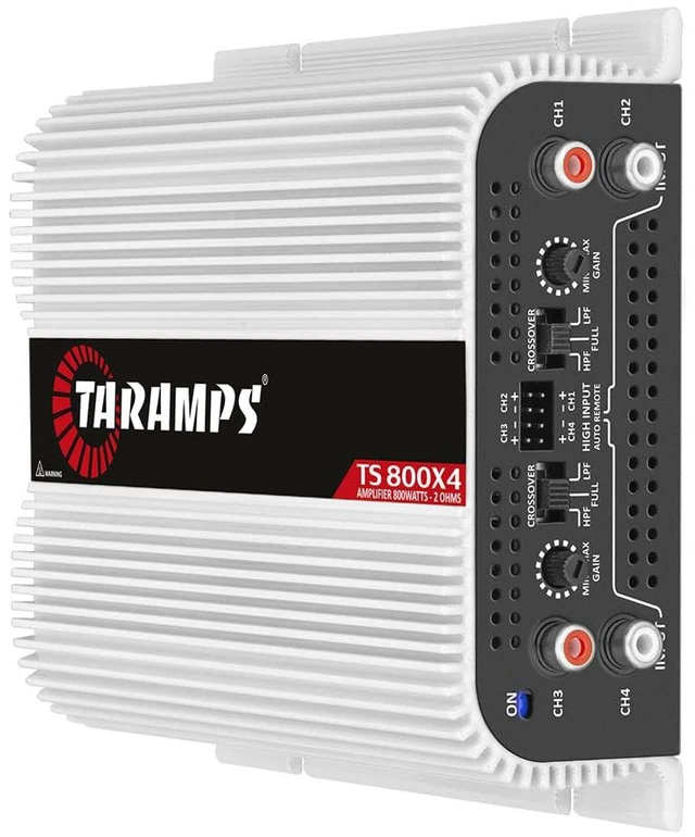 Alt view image 3 of 4 - Taramps TS 800x4 Car Audio Multichannel Amplifier 800 Watts Rms 2 Ohms 4 Channel 2 Bridged Channel Full Range Crossover, RCA/High Level Input, Class D