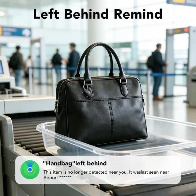 Alt view image 4 of 7 - Air Tracker Tags-4 Pack: Smart Bluetooth Tracker, Compatible with Apple Find My APP (iOS Only) Replaceable Battery, IP67 Waterproof, Suitable for Luggage, Wallets, Backpacks, Keys Tracking Tag, Black
