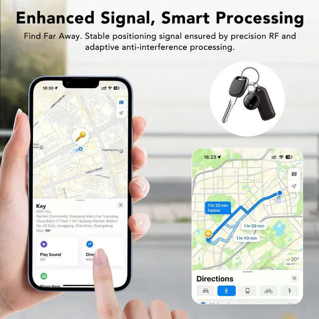 Alt view image 5 of 7 - Air Tracker Tags-4 Pack: Smart Bluetooth Tracker, Compatible with Apple Find My APP (iOS Only) Replaceable Battery, IP67 Waterproof, Suitable for Luggage, Wallets, Backpacks, Keys Tracking Tag, Black