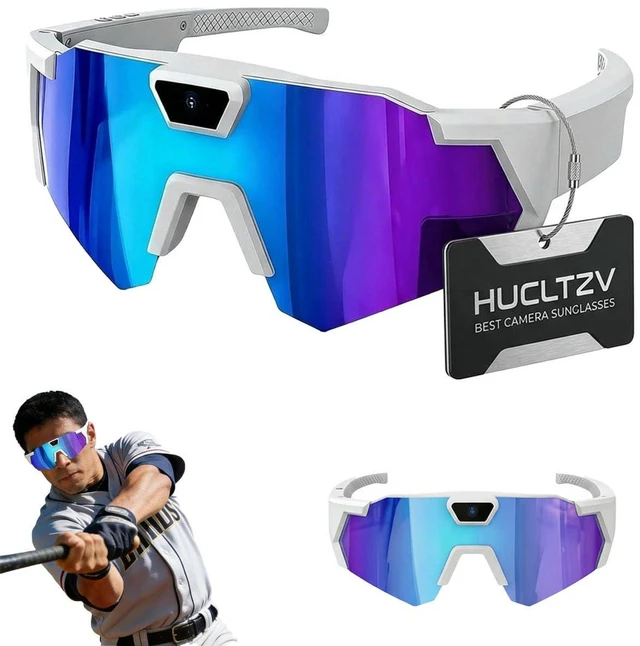 Main image of POV Glasses 4K Baseball Sunglasses Camera Smart Men Women Video Action 2026 Upgrade Eyeglasses Running Style Meets Function Sports Cycling Hiking HD (Blue)