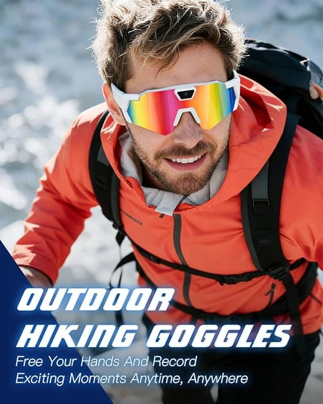 Alt view image 3 of 7 - POV Glasses 4K Baseball Sunglasses Camera Smart Men Women Video Action 2026 Upgrade Eyeglasses Running Style Meets Function Sports Cycling Hiking HD (Blue)