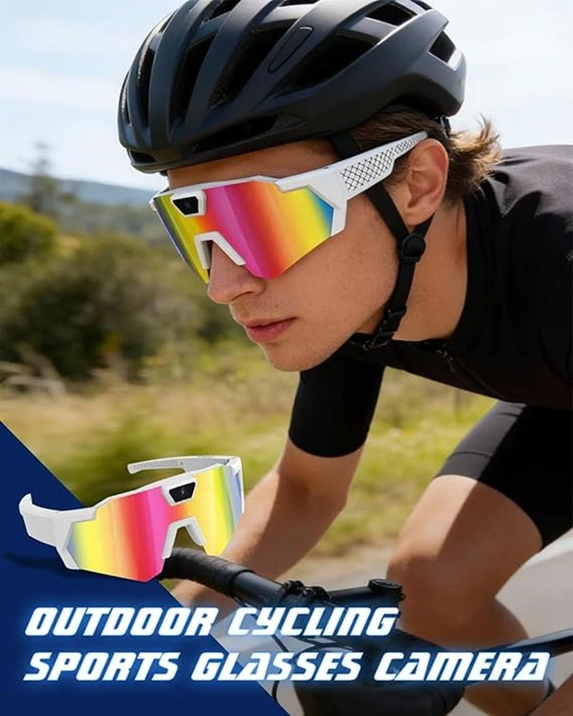 Alt view image 4 of 7 - POV Glasses 4K Baseball Sunglasses Camera Smart Men Women Video Action 2026 Upgrade Eyeglasses Running Style Meets Function Sports Cycling Hiking HD (Blue)
