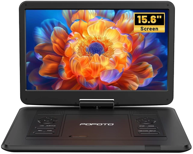 Main image of 17.5 Portable DVD Player with 15.6 Large HD Screen-Black 6 Hours Rechargeable Battery, Dual Speakers, Region Free, Remote Control, Support Multi-Format Sync TV, USB/SD