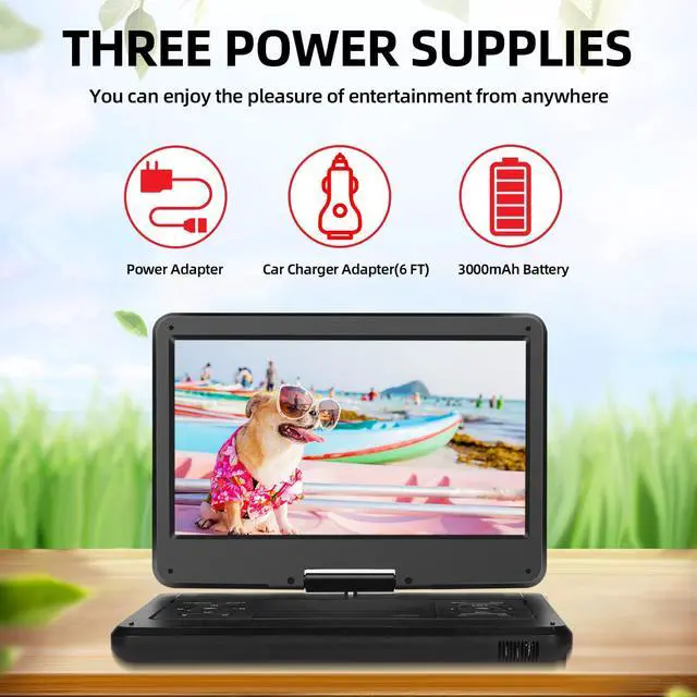 Alt view image 6 of 7 - 16.5" Portable TV/DVD Player Combo with 14.0" Large HD Swivel Screen and Digital TV ATSC Tuner/HDMI/USB/AV/Audio, Built-in Battery, Dual High Volume Stereo Speakers