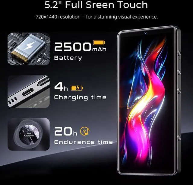 Alt view image 7 of 7 - G7 Pro Android 13 MP3 Player with Spotify, 5.2" HD Touchscreen Portable Media Player with WiFi Bluetooth, Dual Camera, Speaker, Google Play, Expandable Storage for Kids & Adults (160GB)