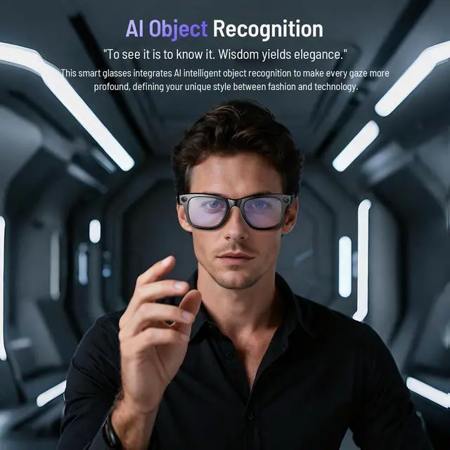 Alt view image 6 of 7 - 4K AI Smart Glasses with Camera, Photochromic | 8MP video & audio recording, real-time translation, voice control. IP67 waterproof Bluetooth glasses for business & outdoor