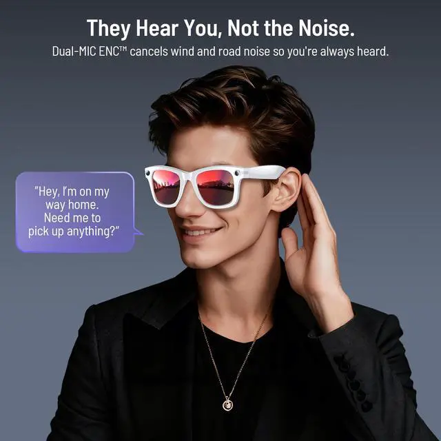 Alt view image 7 of 7 - 4K AI Smart Glasses with Camera, Photochromic | 8MP video & audio recording, real-time translation, voice control. IP67 waterproof Bluetooth glasses for business & outdoor