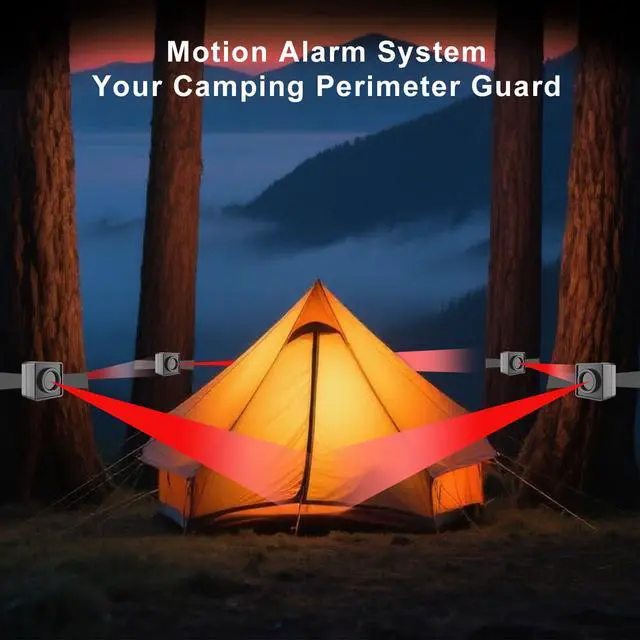 Alt view image 4 of 6 - Perimeter Trip Alarm-Portable Camping Motion Sensor-1 Receiver+4 Sensors | Outdoor Wireless Motion Sensor&Detector-Personal Security for Wildlife&Stranger Alert(Camping,Hiking,Hunting,Fishing)