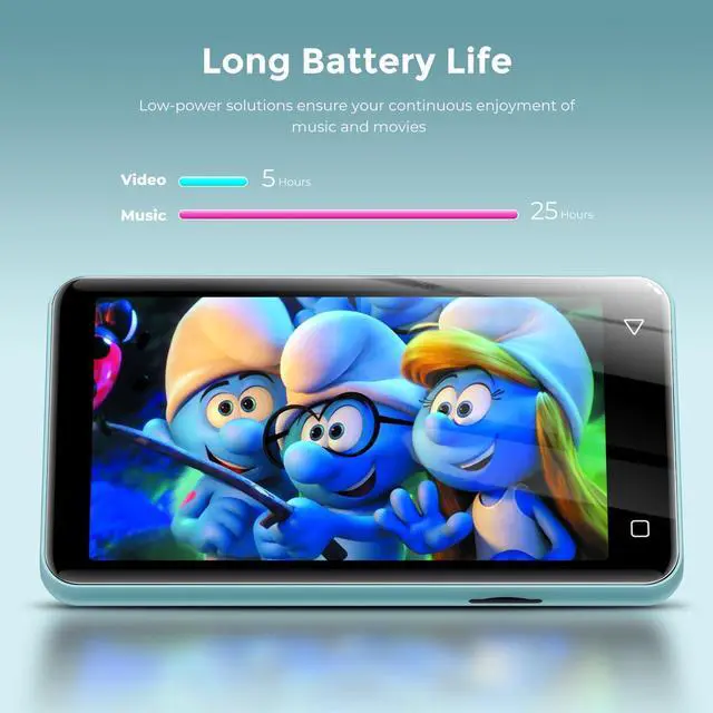 Alt view image 7 of 7 - G1 Kids MP3 Player with Bluetooth, WiFi, 16GB Android MP4 Player, 4-Inch Full Touch Screen, Supports Spotify, Pandora, Tidal, Deezer, Amazon Music (Teal)