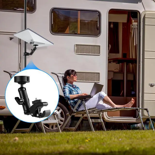 Alt view image 7 of 7 - for 2026/2025 Starlink Mini Clamp Mount and 2024 Pipe Adapters, Born for Starlink Mini Pipe Adapter and Flat Mount for RV/Pole/Yacht/Camper/Guardrails, 2 in 1 Design