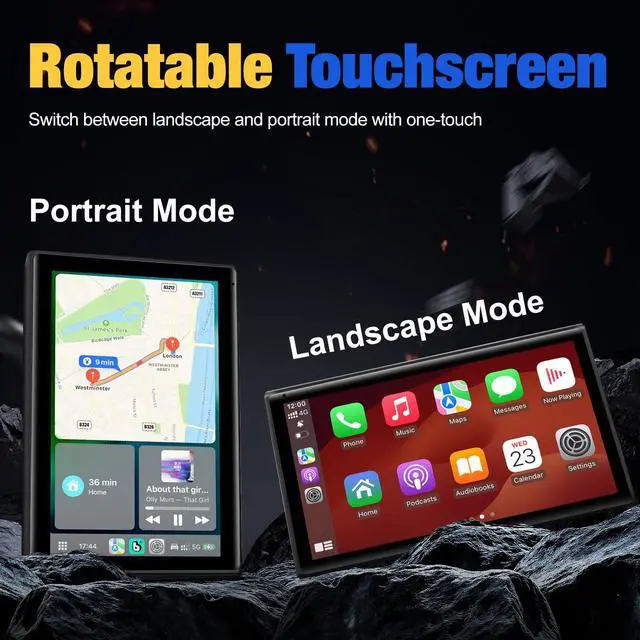 Alt view image 3 of 7 - Carplay Screen for Car, 7 inch Wireless Carplay & Android AutoBlack | Portable Touchscreen car play with Mirror LinkBluetoothVoice ControlMap NavigationFM TransmitPlug-and-Play car stereo