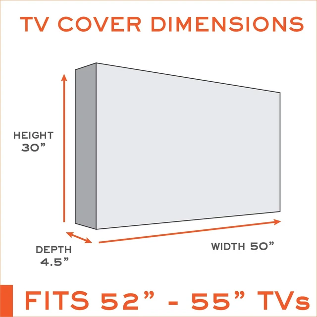 Alt view image 2 of 7 - Outdoor TV Cover 55 inch - WITH FRONT FLAP - Weatherproof, Waterproof protection, Soft Interior, With Bottom cover - Black