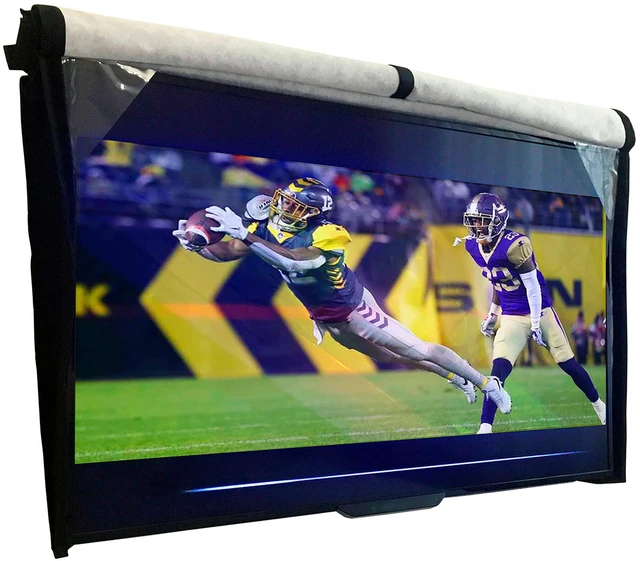 Main image of Outdoor TV Cover 70-75 inch - WITH FRONT FLAP - Weatherproof, Waterproof protection, Soft Interior, With Bottom cover - Black