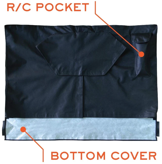 Alt view image 6 of 7 - Outdoor TV Cover 80-85 inch - WITH FRONT FLAP - Weatherproof, Waterproof protection, Soft Interior, With Bottom cover - Black
