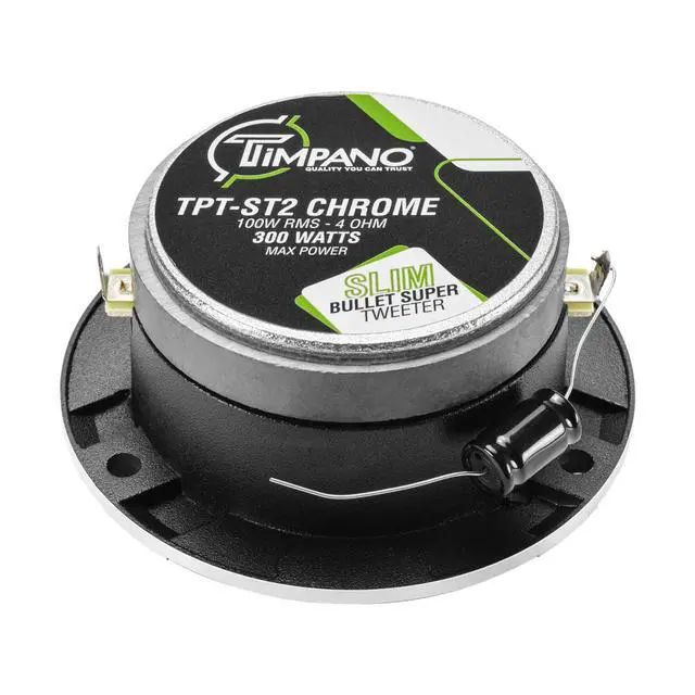 Alt view image 6 of 7 - 1600 Watts Bundle 2X 6.5 Midrange Speakers TPT-MR6-4 Bullet 500 Watts, 4 Ohm + 2X Super Tweeters TPT-ST2 Chrome for Car Audio Systems (2 Speakers, 2 Tweeters)
