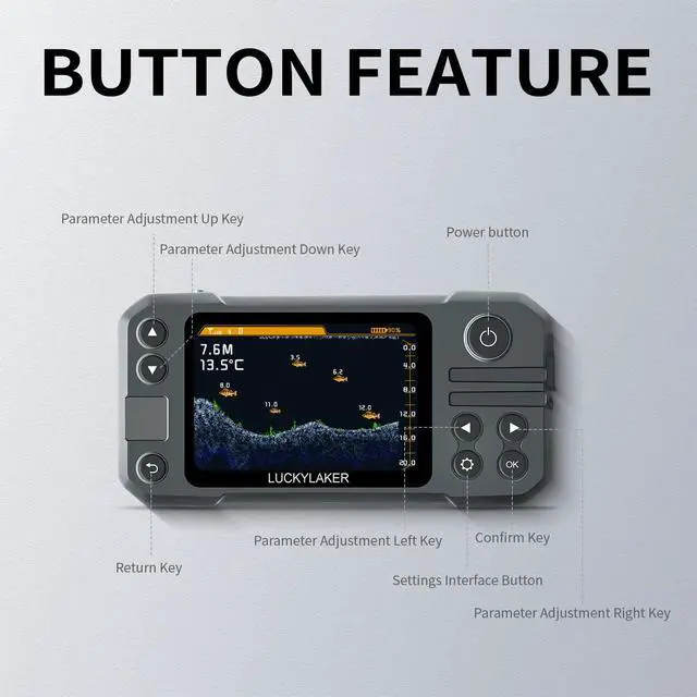 Alt view image 5 of 7 - Kayak Portable Fish Finder Transducer Wireless Sonar Fish Finders Boat Rechargeable Handheld Fish Depth Finder Fishing MT-202