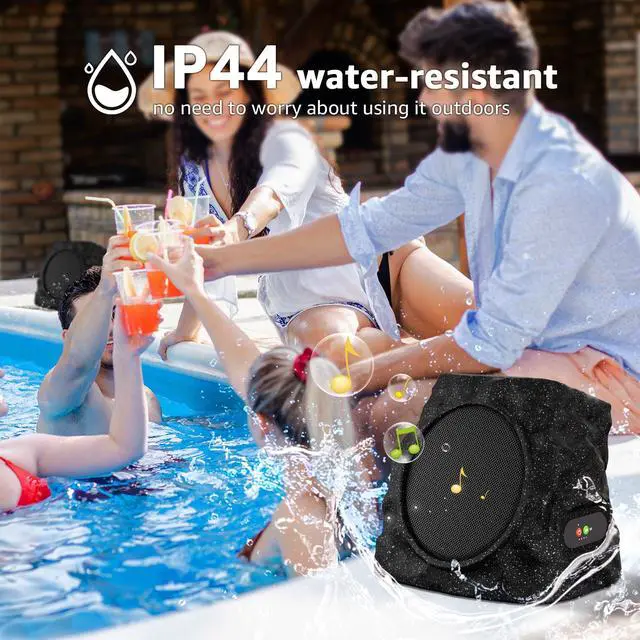 Alt view image 5 of 7 - 2-Pack Rock Speakers Outdoor Waterproof with RGB Color Lights Multi-Sync Up to 100 Speakers,Auto-Pairing,Solar-Powered and USB Charging for Patio Pool Party Yard Garden Outside