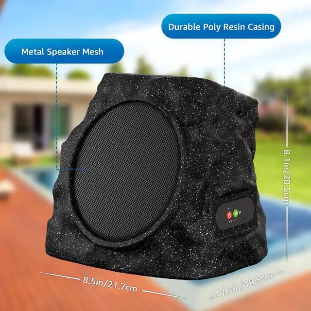Alt view image 6 of 7 - 2-Pack Rock Speakers Outdoor Waterproof with RGB Color Lights Multi-Sync Up to 100 Speakers,Auto-Pairing,Solar-Powered and USB Charging for Patio Pool Party Yard Garden Outside