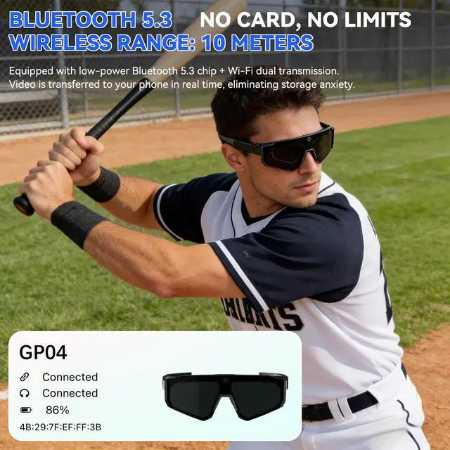 Alt view image 5 of 7 - AI Pro Camera Glasses, 32MP Polarized Sunglasses | 6-Axis EIS Stabilization, AI Voice Assistant, Dual-Mic ENC Noise Cancelling, Conversation Translation,for Cycling Hiking