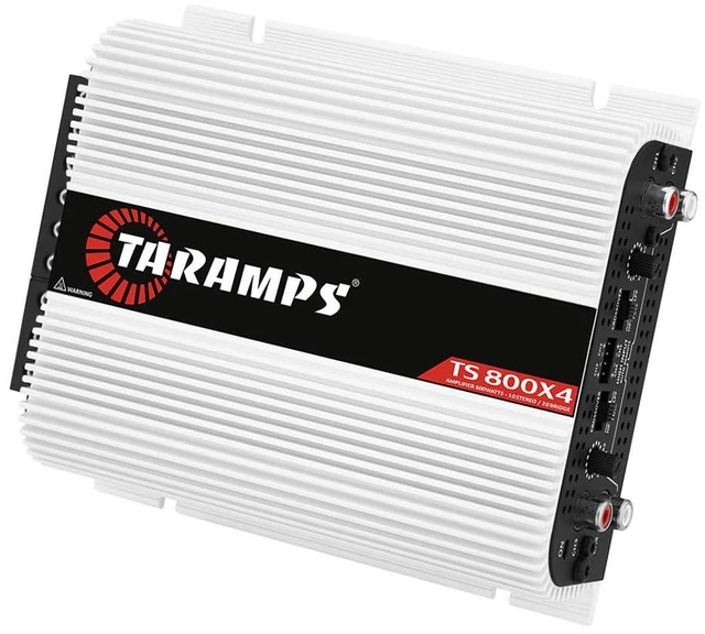 Alt view image 3 of 4 - Taramps TS 800x4 1 Ohm Multichannel Stereo Amplifier 800 Watts Rms, 4 Channels, Full Range, Car Audio Amp Digital 2 Bridged Channel, Crossover High/Low Pass, with RCA and Automatic High Level Input