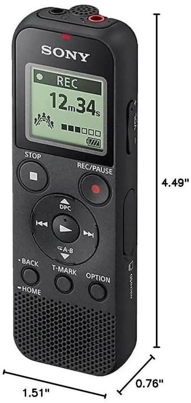 Alt view image 2 of 2 - ICD-PX370 Mono Digital Voice Recorder with Built-In USB Voice Recorder,black | Built-in USB