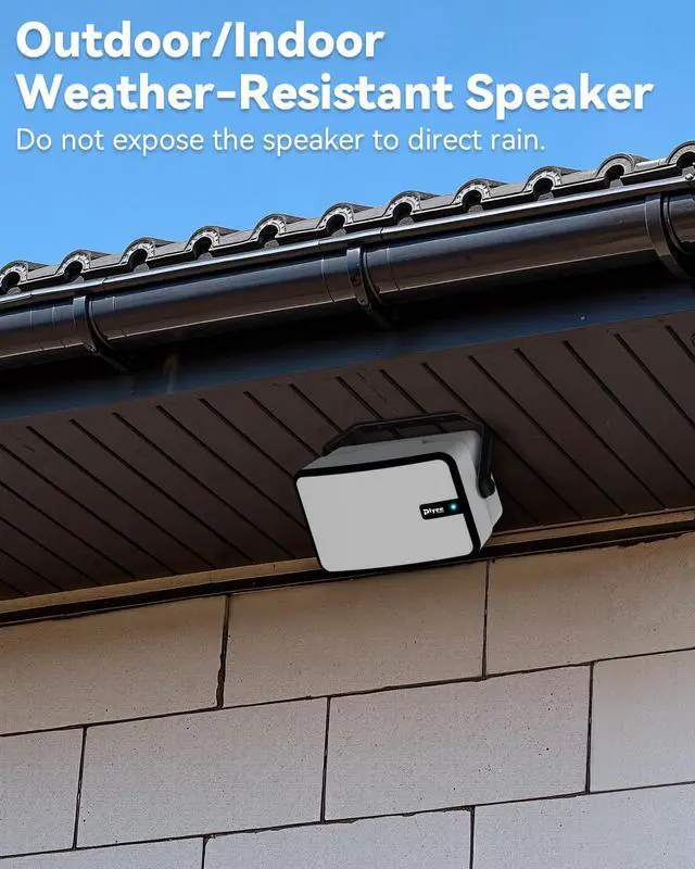 Alt view image 5 of 7 - 400W Outdoor Bluetooth Speakers, Wireless Sync Between Speakers, Powerful Bass, Wall Mount for Patio, Porch, Gazebo, Garage, 2-Pack, White(MZ-621)