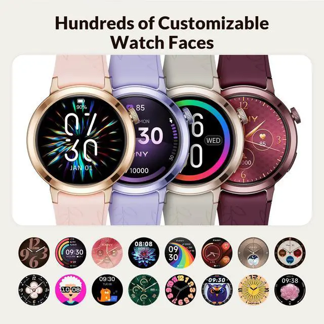 Alt view image 7 of 7 - Luna Smart Watch for Women, 1.1" AMOLED Small Women's Smartwatch | 24/7 Activity Tracker, Heart Rate Monitor, Sleep Monitor, Message Notifications, Long Battery Life
