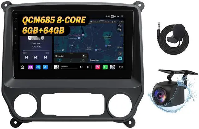 Main image of 6+64GB GMSX6S2 Car Stereo for Chevy Silverado GMC 2014-2018 | QCM6225-AD octa-core processor Chevrolet wireless CarPlay Android Auto 10.1"QLED display Bluetooth 2015 Silverado