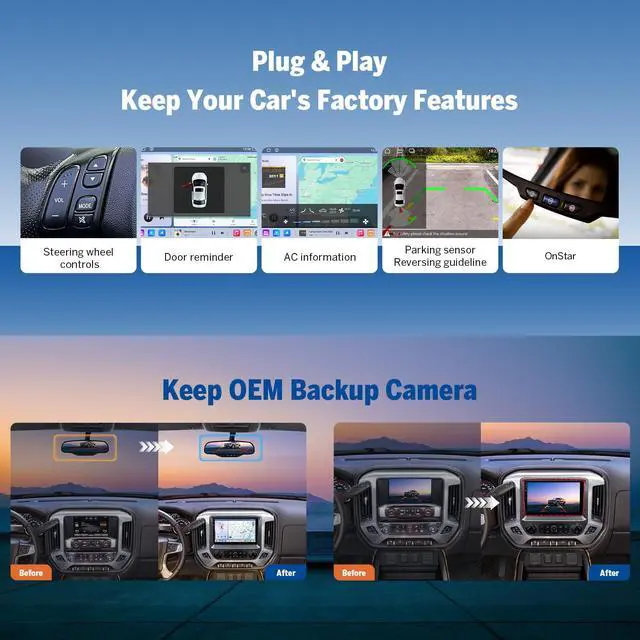 Alt view image 4 of 7 - 6+64GB GMSX6S2 Car Stereo for Chevy Silverado GMC 2014-2018 | QCM6225-AD octa-core processor Chevrolet wireless CarPlay Android Auto 10.1"QLED display Bluetooth 2015 Silverado