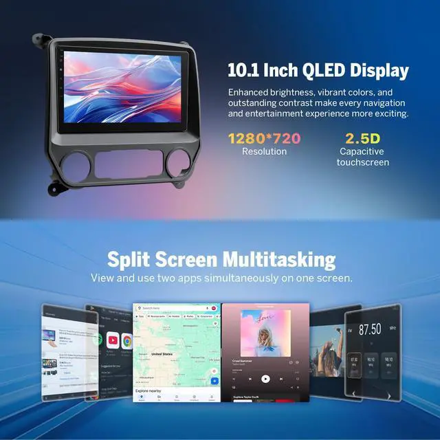 Alt view image 7 of 7 - 6+64GB GMSX6S2 Car Stereo for Chevy Silverado GMC 2014-2018 | QCM6225-AD octa-core processor Chevrolet wireless CarPlay Android Auto 10.1"QLED display Bluetooth 2015 Silverado