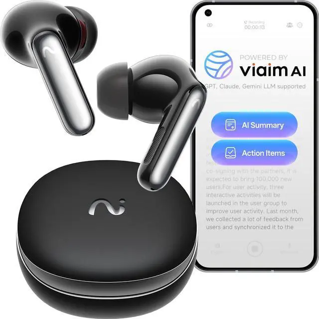 Main image of RecDot AI Voice Recorder Earbuds, AI Note Taker for Meetings & Calls | Real-Time transcription & translation across 78 languages, 48 dB hybrid ANC, AI powered summaries with advanced LLM models