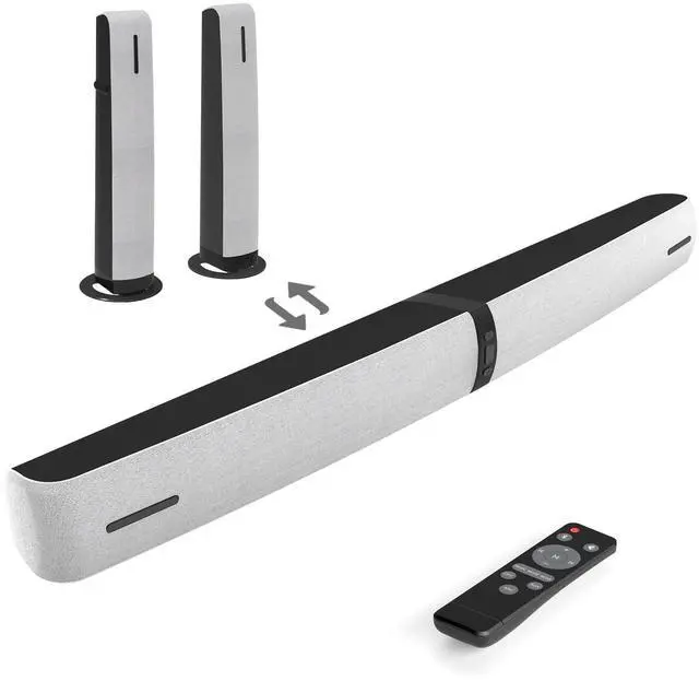 Main image of Sound Bar for Smart TV, 90W Soundbar with Bluetooth/ARC/Optical/AUX Connect, Auto Volume Boost, 3 Equalizer Modes, 2 in 1 Detachable Soundbar for TV for TV/PC/Gaming/Projectors