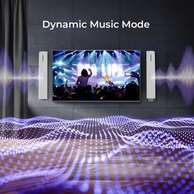Alt view image 2 of 7 - Sound Bar for Smart TV, 90W Soundbar with Bluetooth/ARC/Optical/AUX Connect, Auto Volume Boost, 3 Equalizer Modes, 2 in 1 Detachable Soundbar for TV for TV/PC/Gaming/Projectors