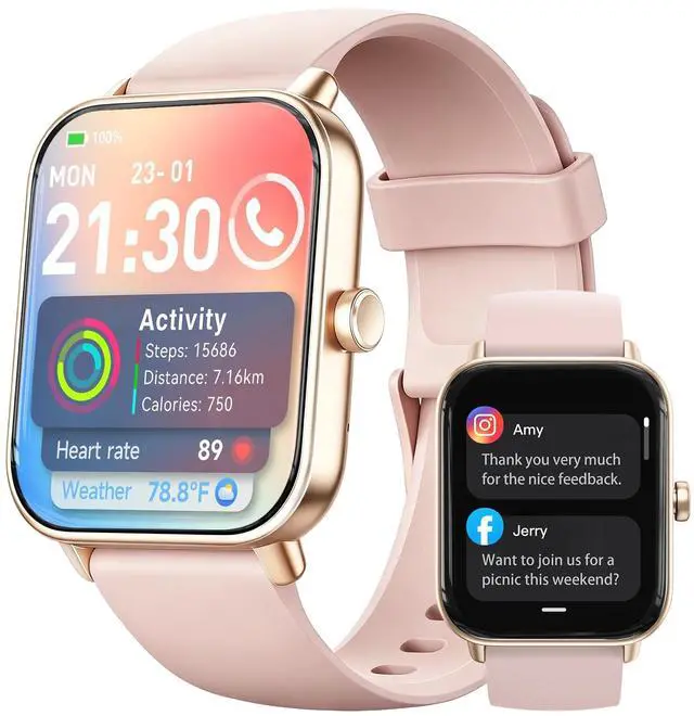 Main image of Smart Watch for Women,1.85'' AMOLED Ultra-Clear Screen,Alexa Built-in | Fitness Tracker with 110+ Sport Modes Heart Rate/SpO2/Sleep/Calories Monitor,Smartwatch for iOS/Android,IP68 Waterproof