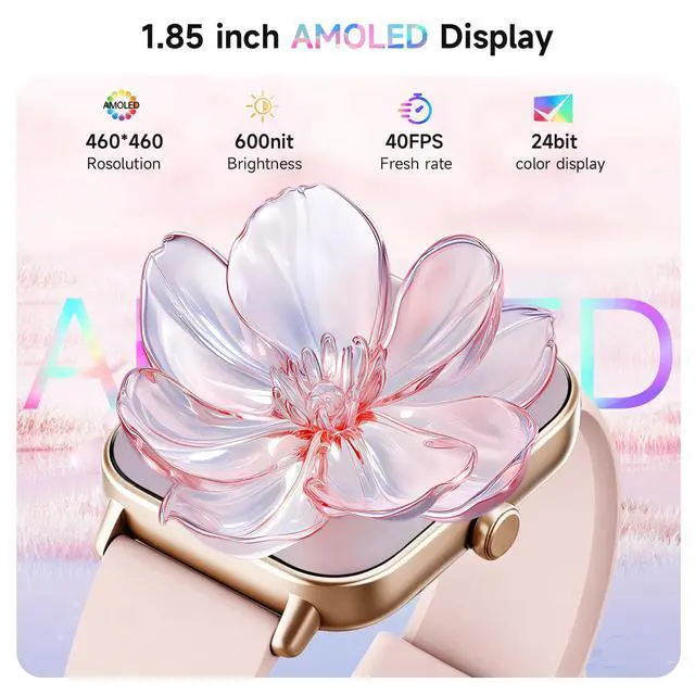 Alt view image 2 of 7 - Smart Watch for Women,1.85'' AMOLED Ultra-Clear Screen,Alexa Built-in | Fitness Tracker with 110+ Sport Modes Heart Rate/SpO2/Sleep/Calories Monitor,Smartwatch for iOS/Android,IP68 Waterproof