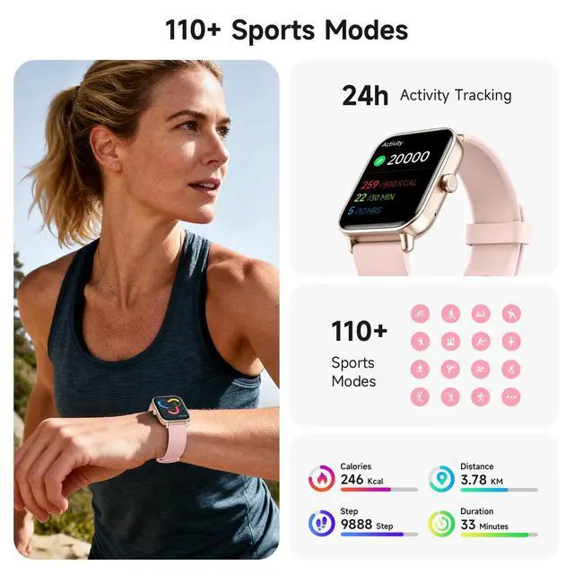 Alt view image 5 of 7 - Smart Watch for Women,1.85'' AMOLED Ultra-Clear Screen,Alexa Built-in | Fitness Tracker with 110+ Sport Modes Heart Rate/SpO2/Sleep/Calories Monitor,Smartwatch for iOS/Android,IP68 Waterproof