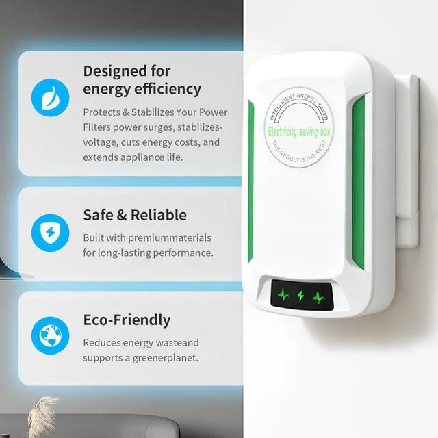 Alt view image 6 of 7 - Stopwatt Household Current Regulator Device, Intelligent Circuit Protection Adapter, 90V-250V US Plug Wall Adapter for Home and Office Use(4 Pack)