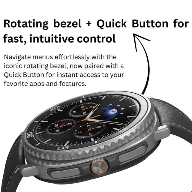 Alt view image 7 of 7 - Galaxy Watch 8 Classic | 46mm, Rotating Bezel | AI Smartwatch w/ 1.34" AMOLED, Wi-Fi, Bluetooth, GPS Fitness Tracker, IP68 | International Latin Model (No) L500 | w/Charger Cube
