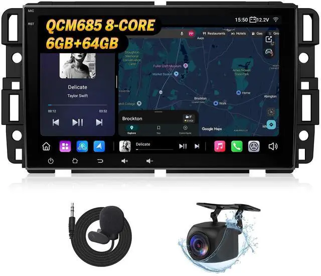 Main image of GMX6S2 8" Car Stereo for Chevy/GMC/Buick 2007-2013 | Octa Core 6+64GB Car CarPlay Android Auto 5G LTE WiFi 6 DSP Opt & Coax Output, Bluetooth