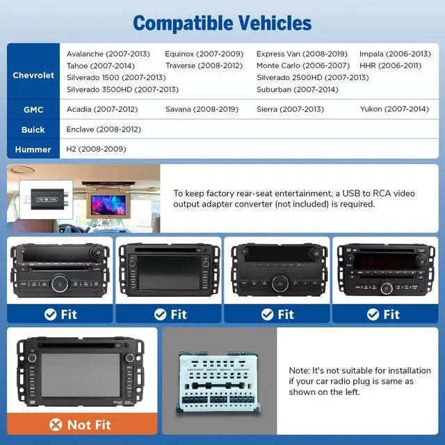 Alt view image 4 of 7 - GMX6S2 8" Car Stereo for Chevy/GMC/Buick 2007-2013 | Octa Core 6+64GB Car CarPlay Android Auto 5G LTE WiFi 6 DSP Opt & Coax Output, Bluetooth